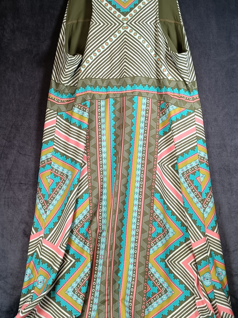 PrAna Colorful Geometric Tank Dress in Teal, Pink & Olive - Picture 4 of 6